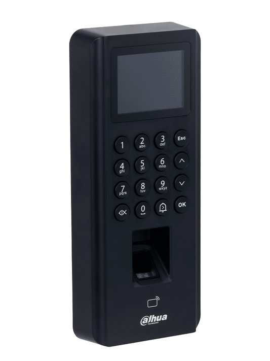 DAHUA ASI2212J-D - Control de Acceso de Huella y Tarjetas ID (EM)/ Pantalla de 2.4 Pulgadas/ Comunicacion TCP/IP/ P2P/ Soporte 5 000 Usuarios Tarjetas y Passwords/ 3000 Huellas/ 100 000 Registros/ 128 Periodos y Dias Festivos/