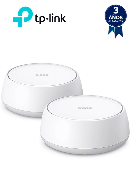 TP-LINK DECO BE25 (2-PACK) - Sistema Mesh WiFi 7   Wi-Fi 7 de Triple Banda de 3.6Gbps   2 puertos 2.5Gbps   Multi-Link Operation (MLO)   Protección con HomeShield  AI-Roaming   compatible con Alexa y Google Home.