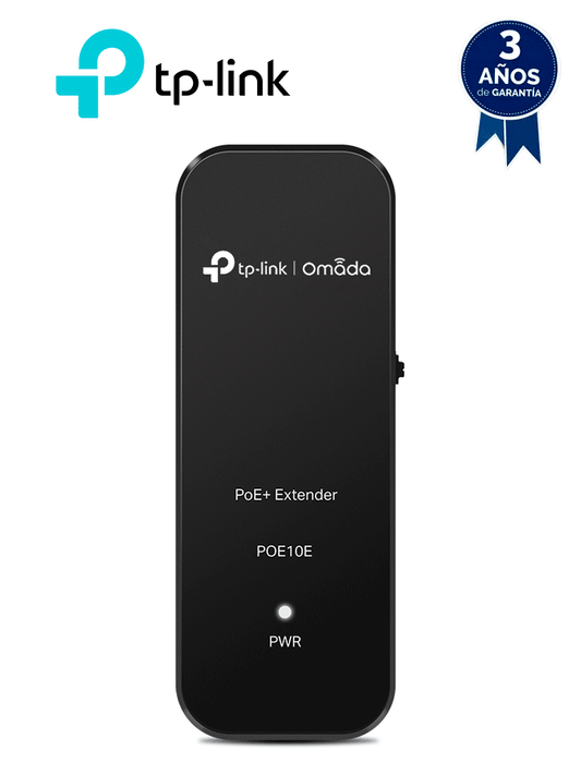 TP-LINK TL-POE10E - Extensor PoE+ Fast Ethernet   Extiende una conexión de red PoE/PoE+ 100m – 250m adicionales (Modo 10 Mbps) desde el equipo de fuente de alimentación PoE   Compatible con dispositivos 802.3af/at   2 puertos de 10/100Mbps.