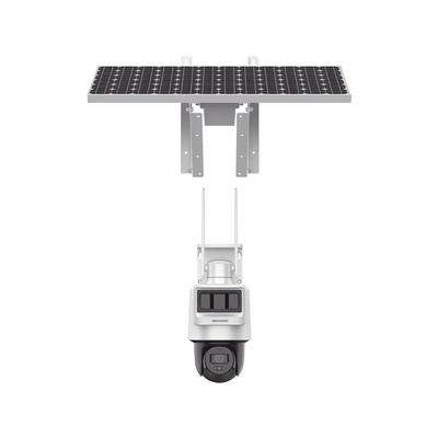 Kit Solar IP All in One / Doble Detección (Radar + PIR) / PT IP 4 Megapixel / Lente 2.8 mm / Panel Solar / Batería de Respaldo de Litio 50.76Wh (Hasta 1.5 días) / Conexión 4G / Audio de Dos Vías / Accesorios de Inst. / D