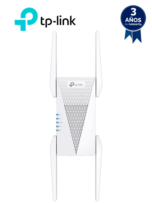 TP-LINK RE815XE - Repetidor WiFi 6E Mesh   Tribanda con frecuencia de 6GHz y velocidades de 5.4Gbps   Ancho de banda de canal de 160MHz   Roaming inteligente   OneMesh   APP TP-LINK Theter.