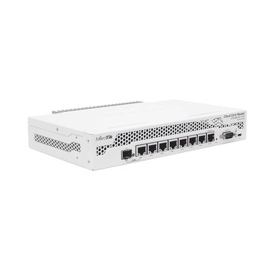 Cloud Core Router  CPU 9 Núcleos  7 Puertos Gigabit Ethernet  1 Combo TP/SFP  1 GB Memoria  Enfriamiento Pasivo