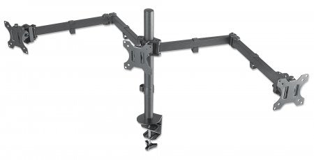 Soporte para monitor MANHATTAN movimiento articulado  3 pantallas planas de 10