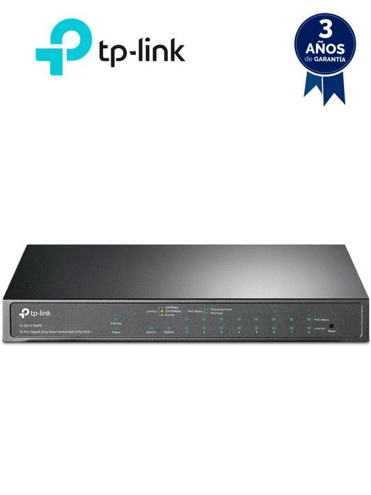 TP-LINK - TL-SG1210MPE - Switch Easy Smart 10 Puertos  8 Puertos POE+