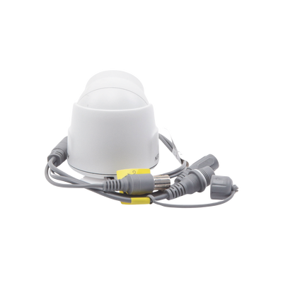 Ultra Mini Turret TURBO 2 Megapixel (1080p) / Gran Angular / Lente 2.8 mm / 20 mts IR EXIR / Exterior IP67 / 4 Tecnologías (TVI / AHD / CVBS) / dWDR / Color Blanco