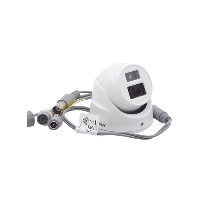 Ultra Mini Turret TURBO 2 Megapixel (1080p) / Gran Angular / Lente 2.8 mm / 20 mts IR EXIR / Exterior IP67 / 4 Tecnologías (TVI / AHD / CVBS) / dWDR / Color Blanco