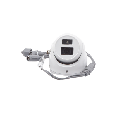 Ultra Mini Turret TURBO 2 Megapixel (1080p) / Gran Angular / Lente 2.8 mm / 20 mts IR EXIR / Exterior IP67 / 4 Tecnologías (TVI / AHD / CVBS) / dWDR / Color Blanco