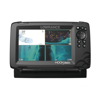 Hook reveal con pantalla solar max de 7 pulgadas  incluye transducer triple Shot