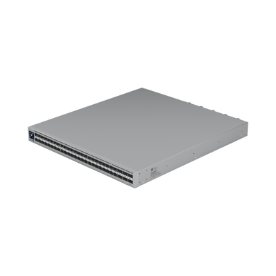 UniFi Switch Enterprise Campus Aggregation  Capa 3  48 puertos Etherlighting SFP28 de 25G  6 puertos QSFP28 de 100G  5 abanicos  ruteo dinámico BGP  doble fuente redundante  alta disponibilidad  enlace multichasis (MC-LAG)