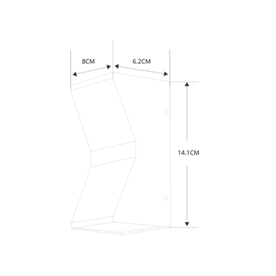 Lámpara Arbotante 6 W 330 lm / Dimensiones 141 x 80 mm / 85 - 265 Vca~ 50/60Hz / Luz Cálida 2 700 K / Uso en exterior IP 54.