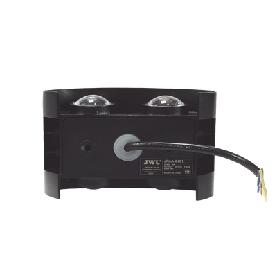 Lámpara Arbotante 4 W 220 lm / Dimensiones 120 x 80 x 40 mm / 85 - 265 Vca~ 50/60Hz / Luz Cálida 2 700 K / Uso en exterior IP 54.