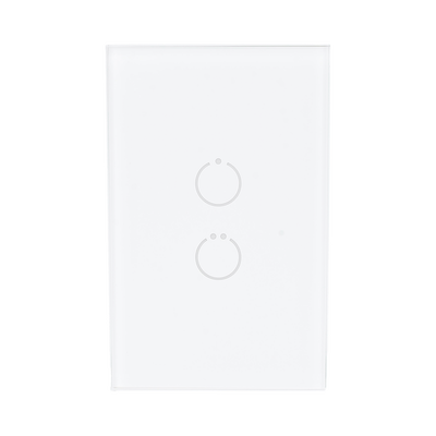 (ZWAVE) Interruptor On/Off panel táctil touch inalámbrico Zwave Plus 2 botones. Compatible con Hubitat HC8  Álula  M2M  otro