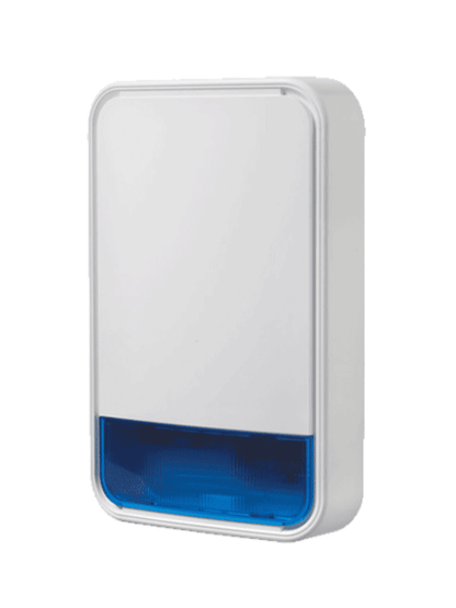 DSC PG9911BBATT -  Sirena con luz estroboscópica exterior 110 dB  c/batería Inalámbrica  Power G compatible con NEO  PRO  Qolsys e IoTega