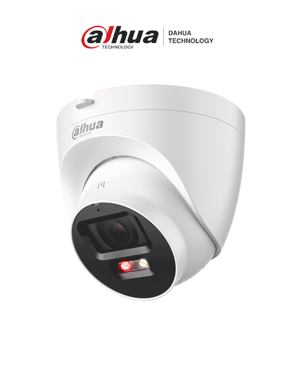 DAHUA IPC-HDW2549T-S-PV - Cámara Domo IP de 5 MP  30 Mts de Iluminador Dual Inteligente/ Disuasión activa/ Lente 2.8mm/ SMD Plus/ Protección perimetral  Micrófono y Bocina integrados/Audio dos Vías/ IP67/ Ranura MicroSD