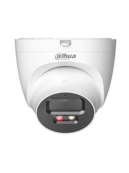 DAHUA IPC-HDW2549T-S-PV - Cámara Domo IP de 5 MP  30 Mts de Iluminador Dual Inteligente/ Disuasión activa/ Lente 2.8mm/ SMD Plus/ Protección perimetral  Micrófono y Bocina integrados/Audio dos Vías/ IP67/ Ranura MicroSD