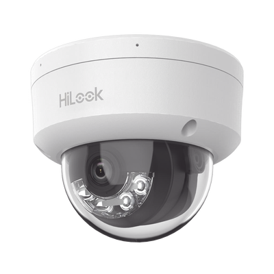 HiLook Series / Domo IP de 2 Megapixel (1080p) / Lente 2.8 mm / 30 mts IR / Micrófono Integrado / Exterior IP67 / PoE / dWDR / H.265+ / ONVIF