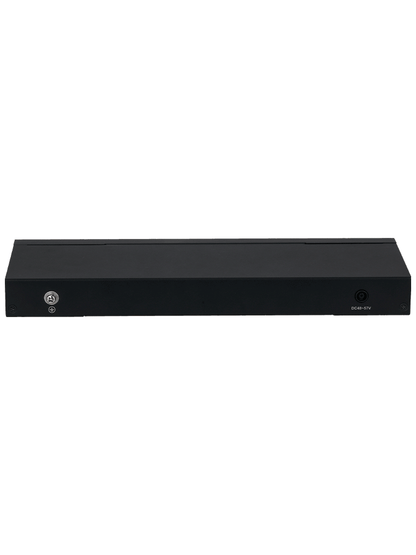 DAHUA DH-PFS3016-16GT-190 - Switch Poe Gigabit de 16 Puertos PoE Gigabit/ 190 Watts Totales/ Los 2 Puertos Naranjas Soportan Hi-PoE Estandar/ Switching 32 Gbps/ Tasa de Reenvio de paquetes 23.808 Mbps/ Protección Contra Descargas/