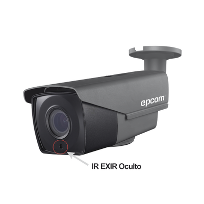Bullet TURBO 1080p / CLIMAS EXTREMOS / Lente Mot. 2.8 a 12 mm / IR EXIR Inteligente 40 mts / Exterior IP66 / Híbrida / WDR Real 120 dB