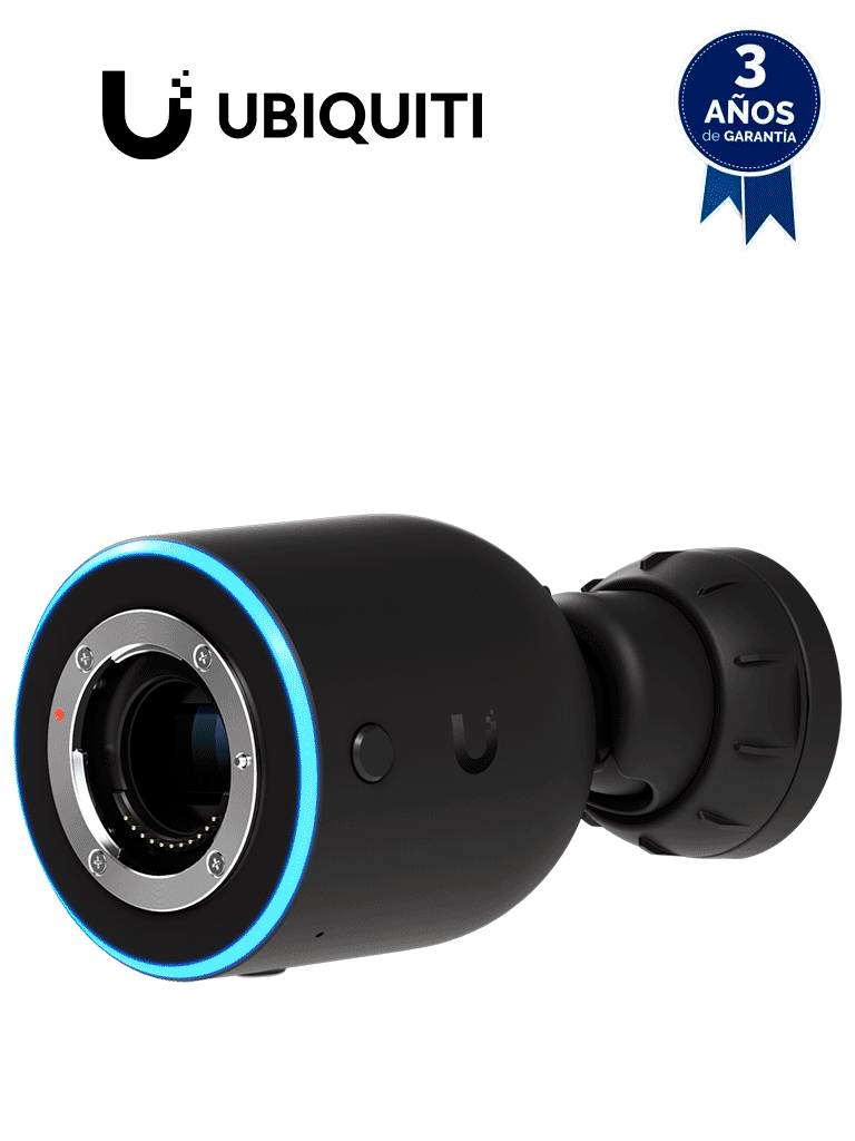 UBIQUITI UVC-AI-DSLR - Camara IP bullet para exterior  8 MP 4K  Lente fijo 17mm de apertura amplia  Microfono y Bocina integrados  Deteccion avanzada IA: Movimiento  Personas  Vehiculos  LPR
