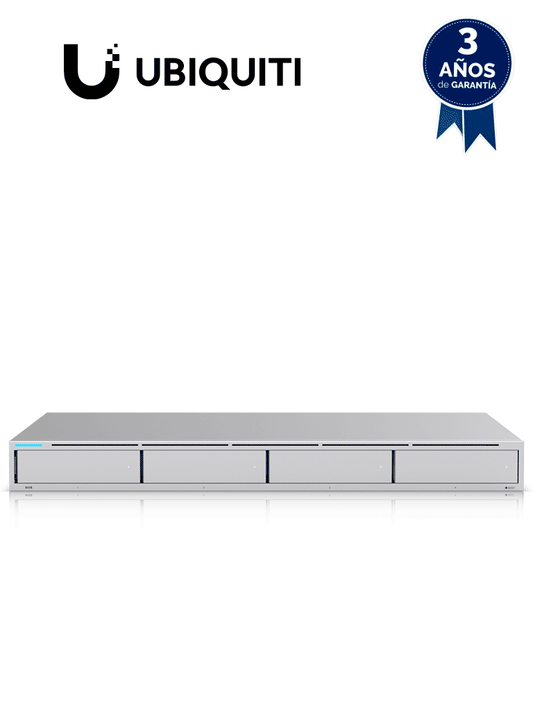 Ubiquiti UNVR - NVR Empresarial UniFi Protect recomendado para 15 cámaras 4K o 50 cámaras Full HD  con 4 bahías de disco duro  puerto Gigabit RJ-45 y configuración RAID 1 o RAID 5 automática.