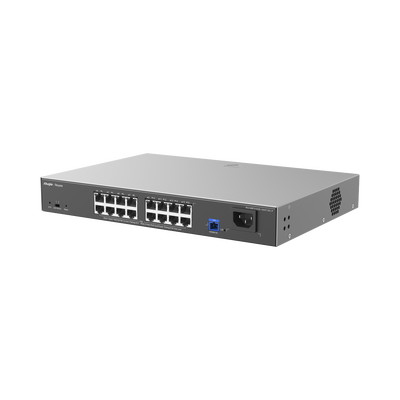 e-Lighten ONU / Switch PoE+ Hibrido  Capa 2 con un Puerto PON 1G SC/UPC y 16 Puertos Ethernet PoE+ 1G hasta 240 Watts y 100 Clientes