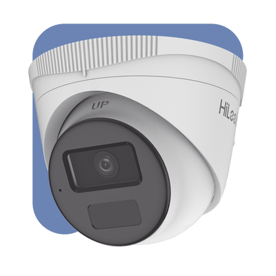 HiLook Series / Turret IP de 2 Megapixel   / Lente 2.8 mm / Dual Light / Micrófono Integrado / Exterior IP67 / PoE / dWDR / H.265+ / ONVIF