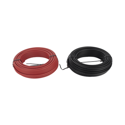 Kit de 2 rollos de 50 metros de cable fotovoltaico de cobre  rojo y negro  calibre 10 AWG (6mm²)  Tipo PV   1000/2000 V y 120°C.