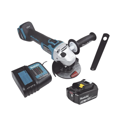 Mini esmeril Inalámbrico de 4-1/2 " 8.500 rpm  Incluye 1 bat. li-ion 18v/5.0 a.h y Cargador