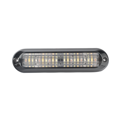 Luz Auxiliar  Ultra Brillante  IP67  18 LEDs  Tricolor  Color Rojo/Claro/Ambar  con mica transparente y bisel negro