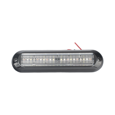 Luz Auxiliar  Ultra Brillante  IP67  18 LEDs  Tricolor  Color Rojo/Claro/Azul  con mica transparente y bisel negro