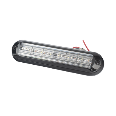 Luz Auxiliar  Ultra Brillante  IP67  18 LEDs  Tricolor  Color Rojo/Claro/Azul  con mica transparente y bisel negro