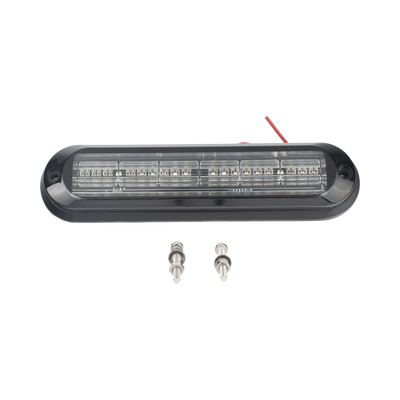 Luz Auxiliar  Ultra Brillante  IP67  18 LEDs  Tricolor  Color Rojo/Claro/Azul  con mica transparente y bisel negro