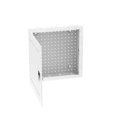Gabinete Multipropósito de Montaje en Pared  de 14 in de Altura  Con Puerta Reversible  Fabricado en Acero  Color Blanco