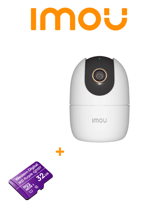 GRATIS MEMORIA 32GB IMOU Ranger 2 5MP (IPC-K2EN-5H2W) + WDD032G1P0C - Cámara IP Domo Motorizado WiFi de 5MP cuenta con IA  autotracking  audio bidireccional  sirena  micrófono  IR 10m  ranura MicroSD  detección de humanos y modo privacidad.