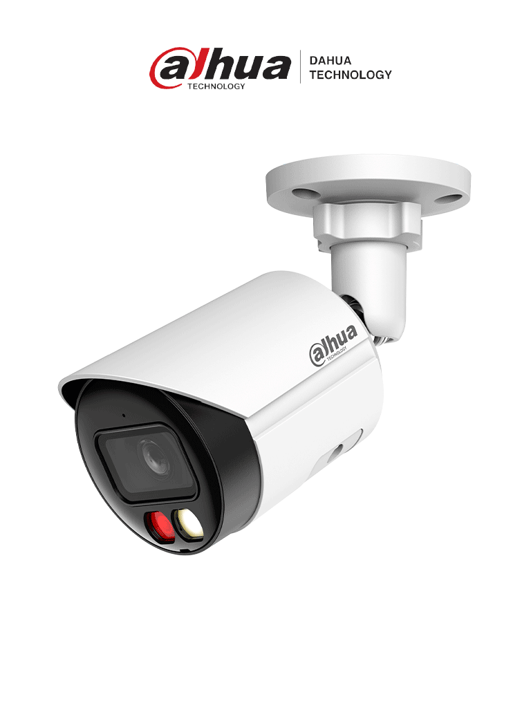 DAHUA IPC-HFW2649SP-S-IL - Cámara IP Bullet de 6 megapíxeles/ Lente 2.8mm/ 112 grados de apertura/ WizSense/ 30 metros de IR y Luz visible/Micrófono integrado/ IP67/ PoE/ Ranura Micro SD/ Protección perimetral/