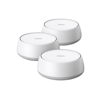 KIT 3 Routers Inalámbrico MESH Interior para Hogar / Doble Banda Wi-Fi 7 BE3600 Mbps / 2 Puerto 2.5 Gigabit WAN/LAN / 4 Antenas Internas / Operación Multi-Link MLO / Administración Mediante la App Deco (iOS  Android) / HomeShield