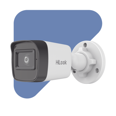 HiLook Series / Bala IP 2 Megapixel (1080p) / Lente 2.8 mm / Dual Light / Micrófono Integrado / Exterior IP67 / PoE / dWDR / H.265+ / ONVIF