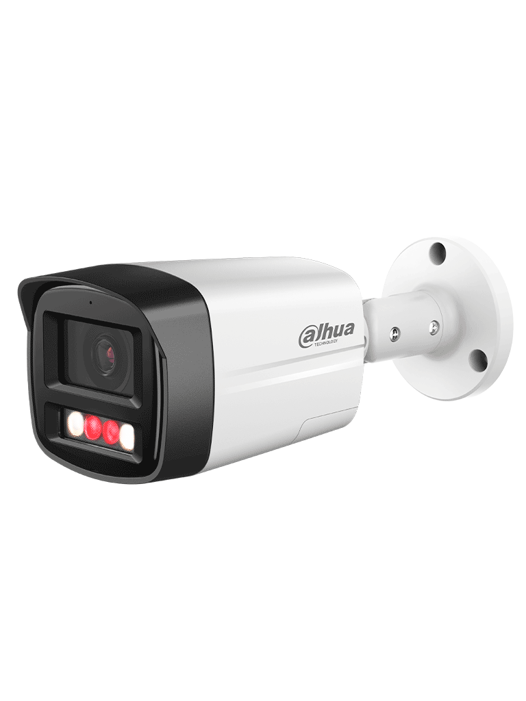 DAHUA IPC-HFW2549TL-S-PV - Cámara IP Bullet de 5 Megapixeles con Iluminador Dual y Disuasión Activa/ Sirena y Estrobo/ Lente de 2.8 mm/ 111 Grados de Apertura/ WizSense/ 30 Metros de IR y Luz Visible/ WDR Real/ PoE/ Audio Bidireccional/Ranura MicroS