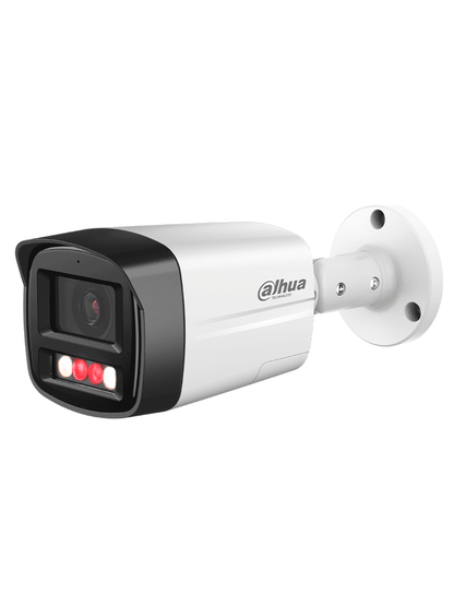 DAHUA IPC-HFW2549TL-S-PV - Cámara IP Bullet de 5 Megapixeles con Iluminador Dual y Disuasión Activa/ Sirena y Estrobo/ Lente de 2.8 mm/ 111 Grados de Apertura/ WizSense/ 30 Metros de IR y Luz Visible/ WDR Real/ PoE/ Audio Bidireccional/Ranura MicroS