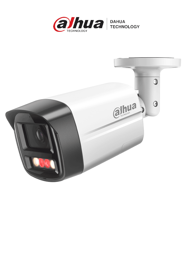 DAHUA IPC-HFW2549TL-S-PV - Cámara IP Bullet de 5 Megapixeles con Iluminador Dual y Disuasión Activa/ Sirena y Estrobo/ Lente de 2.8 mm/ 111 Grados de Apertura/ WizSense/ 30 Metros de IR y Luz Visible/ WDR Real/ PoE/ Audio Bidireccional/Ranura MicroS