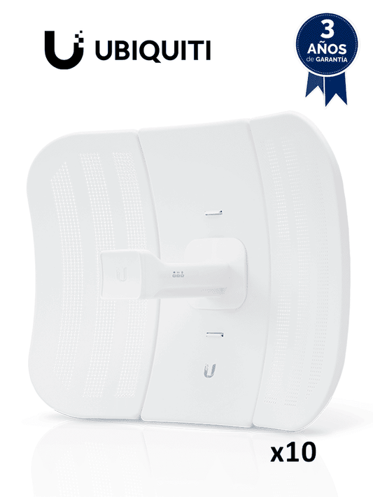 Kit de 10 UBIQUITI LiteBeam M5 LBE-M5-23 - Radio (CPE) airMAX M5/ 5 GHz (5150 - 5875 MHz)/ Antena Integrada de 23 dBi