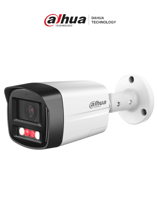 DAHUA IPC-HFW2249TL-S-PV - Cámara Bullet IP de 2MP ofrece Smart Dual Illumination  disuasión activa y SMD Plus. Con protección perimetral  micrófono  bocina integrados y resistencia IP67  es ideal para seguridad profesional.