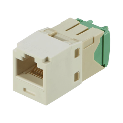 Conector Jack RJ45 Estilo TG  Mini-Com  Categoría 6  de 8 posiciones y 8 cables de Calibre 28/30 AWG  Color Blanco