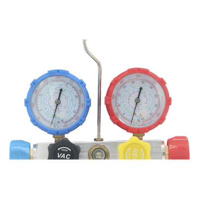 Juego de manómetros para aire acondicionado  herramienta de carga de refrigerante  doble válvula con adaptadores de acoplamiento rápido  manguera de 1.5 metros para refrigerantes : R410A  R32  R134A  R22
