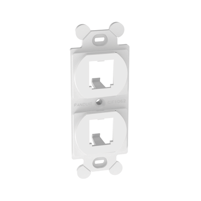 Marco de Módulo Dúplex  Para Placas Frontales Estándar NEMA 106  Acepta 2 Módulos Mini-Com  Color Blanco