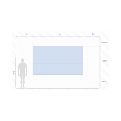 Kit de Videowall LED pitch 1.8 / 3.0 x 1.68 Metros / Resolución 1600 x 900 / Instalación a Pared