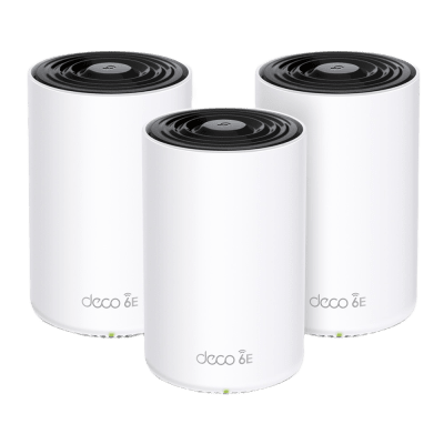 Router Inalámbrico MESH Interior para Hogar / Doble Banda Wi-Fi 6E AX5400 Mbps / 3 Puerto Gigabit WAN/LAN / 4 Antenas Internas / Administración Mediante la App Deco (iOS  Android) / Protección HomeShield