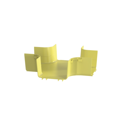 Accesorio de 4 Vías Horizontal  Con Ángulos a 90º  Para Canaletas FiberRunner™ 6X4  Color Amarillo