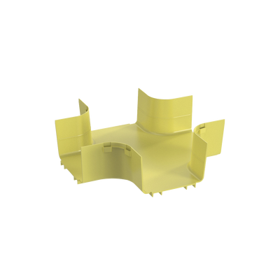 Accesorio de 4 Vías Horizontal  Con Ángulos a 90º  Para Canaletas FiberRunner™ 6X4  Color Amarillo