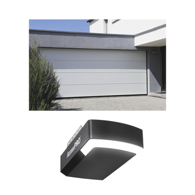 KIT COMPLETO Puerta D/ Garage 16x9 Pies / Lisa Linea Central / Color blanco / Insulada / Incluye Motor FS1000APPRT / 1/2HP / Fuerte/Silencioso/Luz LED/Motor DC .